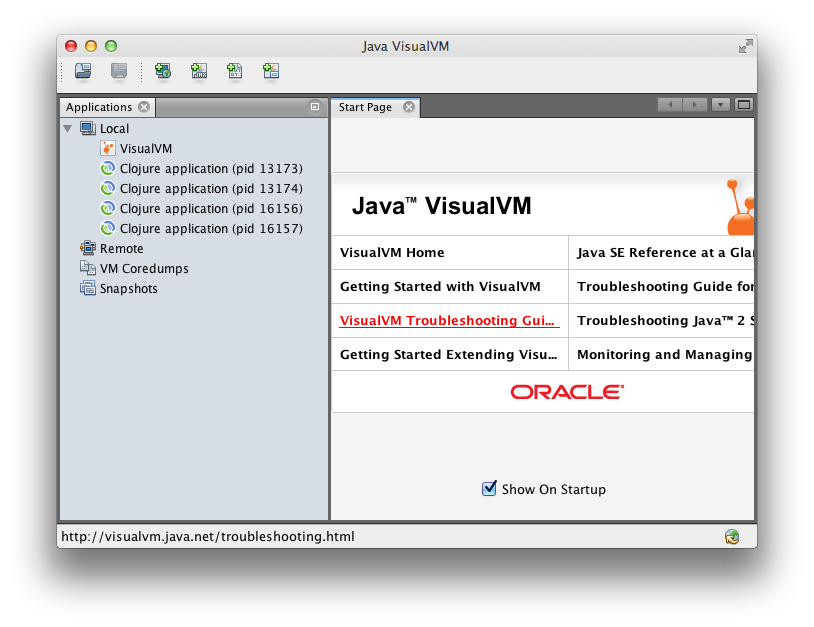 VisualVM at startup